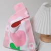 Bolsa de Pulso Tecida com Tulipa Floral, Bolsa de Tricô, Bolsa de Presente, Tote de Grande Capacidade, Portátil, Design Color-Blocking, Leve