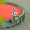 Yuebao Joyería Jade Hetian Plata de Ley S925 Sodalita Bolsa de la Fortuna Moneda de Cobre Colgante Nuevo Estilo Chino Colgante de Huevo Fábrica