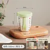 Copo de salada de camada dupla, em formato de garfo, de grande capacidade, com drenagem, esteticamente agradável, copo de frutas hermético, garrafa de água portátil para mulheres, copo de plástico