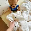 Juego de ropa de cama de cuatro piezas de gasa de doble capa transpirable 100% algodón Clase A, funda de edredón de algodón puro, juego de sábanas de tres piezas, juego de ropa de cama estilo ins