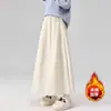 Falda de Capullo Floral Tridimensional Texturizada Japonesa Simple Cintura Elástica Algodón Acolchado Cálida Casual Acampanada tipo Globo 9790