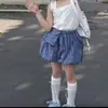 Ropa Infantil Conjunto para Niñas: Top de tirantes de punto y shorts a cuadros, Talla 26, Ropa nueva de verano de comercio exterior, Suministro de fábrica