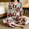 Pijama al por mayor de primavera y otoño invierno para mujer, delgado, de manga larga, pantalones, caricatura, lindo, viento, estudiante pequeño, ropa de casa, traje