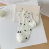 Calcetines Cortos de Mujer para Primavera Estilo Japonés Estilo Coreano Dongdaemun Ins Lindos Puntos de Ola Oreja de Pie Cordero Calcetines de Moda