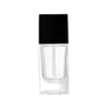 Em estoque frasco de loção transparente quadrado 30ml tipo pump dispensador plano para amostra de base dispensador pequeno portátil para amostra