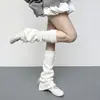 Perneiras Personalizadas para Mulheres Meias Largas de Lã Listrada para Pernas Coberturas para Pernas JK Japonês Millennial Garota Picante Meias Flare para Panturrilha