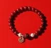 Pulsera de Cinabrio para Mujer, Pulsera de Cinabrio Arena Dorada Morada, Estilo Femenino, Venta al por Mayor para Zonas Turísticas, Pulsera de Nuevo Estilo Chino, Exhibición en Tienda Física