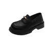 Zapatos Pequeños de Cuero Suave Estilo Británico Más Vendidos 2026 Otoño Nuevos Mocasines sin Cordones Suela Gruesa Punta Redonda Zapatos de Vestir Individuales para Mujer