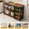 Estante de almacenamiento para cocina, cesta multifuncional para verduras, encimera de corte, estante de almacenamiento para microondas y utensilios de cocina, gabinete lateral, mesa multicapa