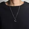 Collar de Luna Simple Media Luna Cadena para Clavícula Temperamento Moda Combinable Estilo Frío Hip Hop Tendencia Genial Edición Coreana Temperamento