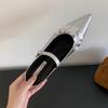 Zapatillas de Plata con Tacón de Cuña de Estilo Nicho para Mujer Verano 2025 con Sandalias de Estilo Elegante para la Noche y Faldas