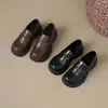 Mocasines para mujer, de suela gruesa, marrones, adecuados para combinar con faldas en primavera y otoño, estilo uniforme JK, zapatos pequeños de piel, estilo británico, Mary Jane planos preppy