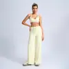 Conjunto Esportivo Ingyo Transfronteiriço Sexy Gola Redonda Secagem Rápida Calça Longa de Cintura Alta Secagem Rápida Roupa de Yoga Conjunto para Corrida Fitness