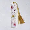 Marcadores de Libros Creativos de Acrílico, Marcadores de Libros con Flores Secas, Marcadores de Libros de Cristal de Resina con Flores Reales, Regalos para el Día del Estudiante y del Maestro