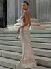 Comercio Exterior Transfronterizo Aliexpress 2026 Europeo y Americano Nuevo Estilo Vestido de Noche de Malla a Cuadros con Cuello Halter Ajustado Sexy para Fiesta