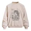 Moletom com Estampa Abstrata Americana Tie-Dye Desgastado Masculino Primavera/Outono Solto Estilo de Rua ins Gola Redonda Roupa Esportiva