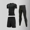 Meias de Secagem Rápida Masculinas Roupa Esportiva Verão Roupa de Fitness Seda Gelada Manga Curta Shorts de Basquete Corrida Camiseta Básica Casual