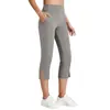 Pantalones Cortos de Yoga Deportivos para Exteriores con Bolsillos y Abertura en la Pantorrilla de Cintura Alta para Mujer, Elásticos, Adelgazantes, Transfronterizos de Amazon