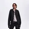 Chamarra bomber retro estilo americano con cuello alto para hombre, colección primavera/otoño 2026, prenda exterior de trabajo moderna con cierre corto