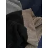 Cardigan Tejido con Bloques de Color y Retazos de Mezcla de Lana y Terciopelo de Visón Espeso Nuevo Otoño Temprano Ranzhi 26