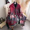 Elegante y versátil accesorio de cheongsam de alta gama para otoño e invierno: chal exterior cálido y grueso para mujer con diseño abotonado, adecuado para sesiones de fotos