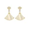 Super-flash diamante-incrustado olho de gato pedra em forma de leque brincos de alfinete de prata feminino luxo elegante high-end brincos de saia doce brincos