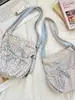 58165 Bolso de Lona Nuevo Mochila Estampada para Estudiantes Estilo Coreano Estilo Perezoso Lindo Bolso de Hombro Cruzado Gran Capacidad