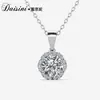 Moda Prata S925 Diamante Mosan de 1 quilate Colar Feminino Banhado a Ouro 18k Colar Vermelho da Internet Geométrico Colar de Alta Qualidade Atacado