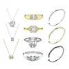 Collar de cristal octagonal, anillo de circonita versátil, juego de pulseras de alta gama juegosdejoyas