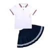 Uniforme Escolar para Estudiantes de Primaria Jardín de Infancia Ropa de Jardín Ropa de Verano Ropa para la Apertura Escolar de Niños Ropa Deportiva de Verano Traje Pantalones Cortos Falda Manga Corta