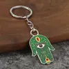 Chaveiro Mão de Fátima, pingente de palma olho grego em liga com gota de óleo, decoração de bolsa estilo étnico, presente em estoque