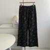 Calça Reta Estampada Paisley Estilo Old Money Americano 2025 Nova Solta Casual Fashionável Versátil de Perna Larga Longa