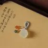 Accesorios para Pulsera Colgante de Jade DIY Cerradura de Semilla de Loto Accesorios Colgante de Frijol de Jade de Raíz de Loto