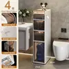 Estante de Almacenamiento para Baño Gabinete Sandwich para Baño Cajón de Almacenamiento Lateral para Inodoro Gabinete de Almacenamiento para Espacios Estrechos del Inodoro