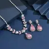 Estilo Palacio Francés Pendientes de Zirconia con Forma de Gota Collar Cadena para Clavícula de Lujo Ligero Gama Alta Set de Joyería Exagerado Personalizado