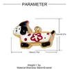 Estilo Europeo y Americano Cachorro y Gatito Lindos Colgante DIY de Acero Inoxidable Pendientes Rombo para Bolso de Mano de Mujer Joyería de Acero de Titanio Colgante