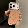 Otoño e Invierno Flor de Lazo de Cuero Marrón Adecuado para Funda de Teléfono Móvil Apple 16 Iphone17Promax 14 Suave 13
