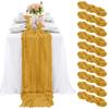 Bali Yarn Camino de Mesa de Tela Arrugada Estilo Bohemio Twist Gasa Arrugada Boda Fiesta de Cumpleaños Decoración de Fiesta Camino de Mesa