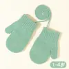 Guantes de Invierno Infantiles de Colores Caramelo, Forrados de Polar y Engrosados para Otoño e Invierno, Guantes Infantiles Colgantes del Cuello, Guantes Tejidos Engrosados y Cálidos