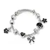 2026 Pan Jia Novo Produto Design Venda Quente Transfronteiriça Preto e Branco Simples Fita Laço Flor DIY Pulseira de Contas
