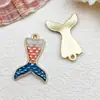Océano Azul Sirena Concha Estrella de Mar Caracola Aleación Esmalte Joyería Accesorios Colgante DIY Transfronterizo