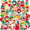 50 Pegatinas Navideñas de Graffiti Más Vendidas Transfronterizas Dibujos Animados de Papá Noel Árbol de Navidad Reno Pegatinas Decorativas Impermeables