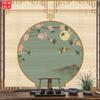 Nueva cortina de bambú china Zen de flores y pájaros, pantalla de elevación de persiana de fondo para sala de té, panel divisor, pintura colgante sin perforaciones, cortina decorativa
