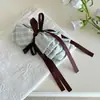 Presilha Banana com Laço de Fita Multicamadas Estilo Coreano Retro de Primavera, Presilha Garra Versátil para Rabo de Cavalo Alto, Acessório de Cabelo com Presilha Vertical