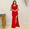 C7013 Transfronterizo Aliexpress Amazon Sitio Independiente Moda Europea y Americana Vestido Largo sin Mangas con Escote en V y Abertura Larga para Mujer