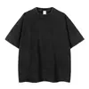 Comércio exterior camiseta masculina pesada de manga curta solta algodão lavado velho retrô vazia versão leve marca de tendência jaqueta para figura produção