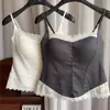 Camisola de encaje estilo francés de puro deseo para otoño e invierno con copas en el pecho para mujer, corte ajustado, adecuada tanto para llevar debajo como por encima, top adelgazante y cálido