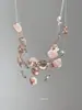 Collar Único de Piedra Irregular Rosa Multicapa para Mujer 2026 Nuevo Estilo Exagerado Cadena para Clavícula Multicapa