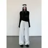 Calça Softshell Repelente à Água Nan Tao [Passeio Noturno] Feminina Outono Inverno Outdoor À Prova de Vento Solta Modeladora Casual de Perna Reta