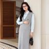 Vestido de Maternidad Jingqi Otoño e Invierno 2025 Nuevo Estilo Perezoso Intelectual Estilo Preppy Ropa de Trabajo para Madres Embarazadas Ropa de Otoño para Mujeres